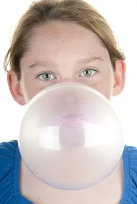 Girl with big bubble