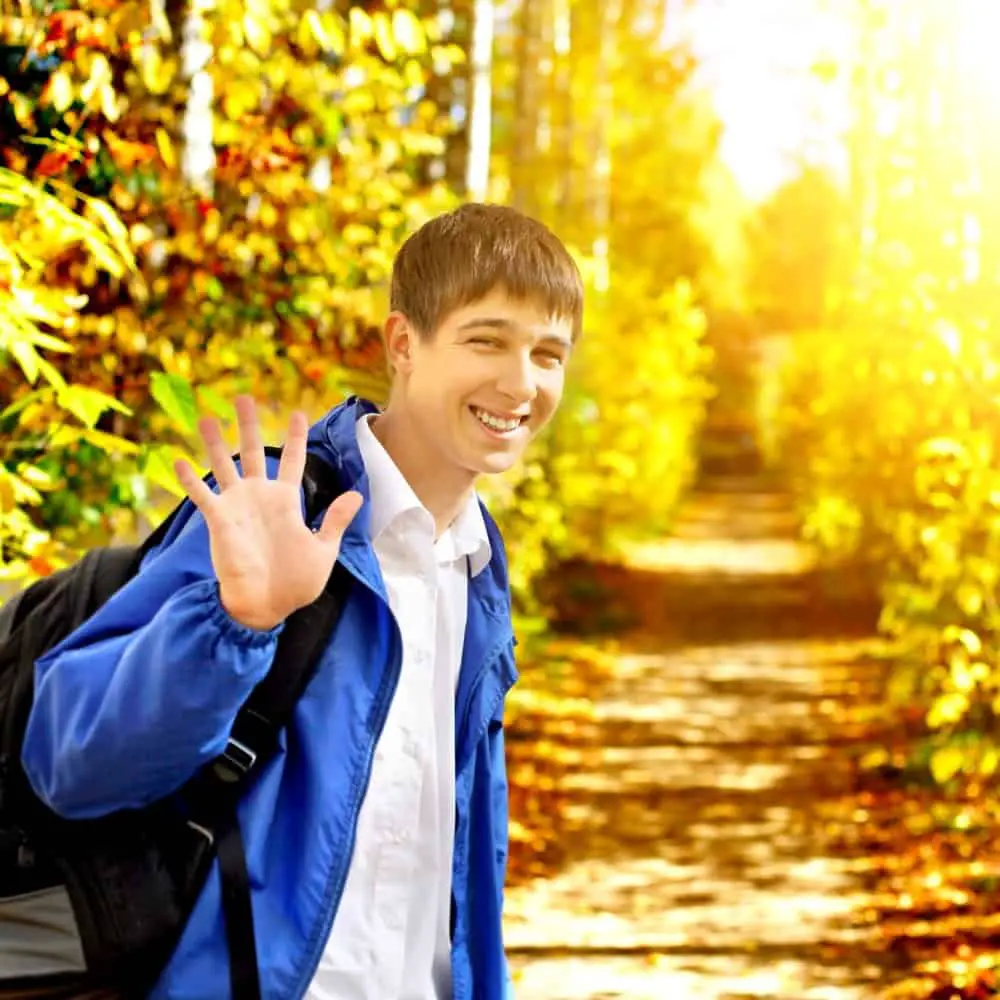 Teenager in the Autumn Park