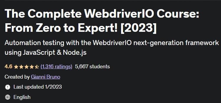 WebdriverIO Full Course