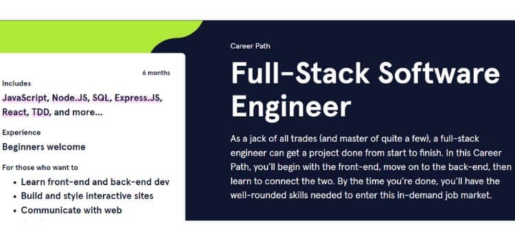 Full Stack Engineering Course on Codecademy